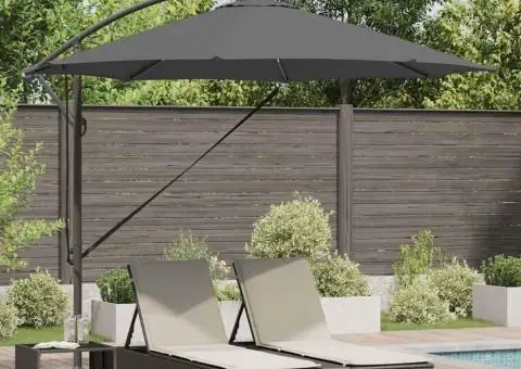 Parasol banana cu brațe cu blocare Antracit 294 x 294 x 248 cm - 1/5