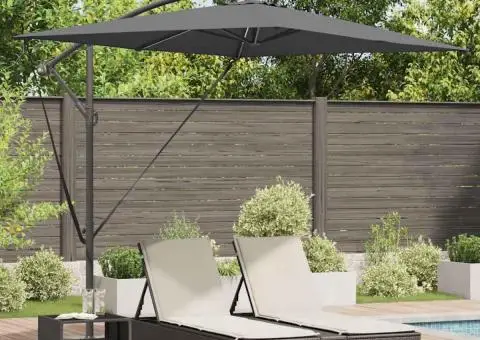 Parasol banana cu brațe cu blocare Antracit 294 x 200 x 254 cm - 1/5