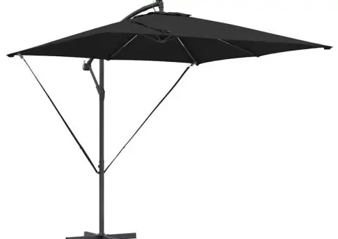 Parasol banana cu brațe cu blocare Negru 249 x 249 x 250 cm - 2/5