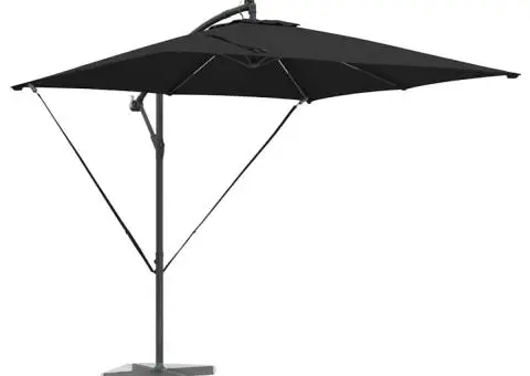 Parasol banana cu brațe cu blocare Negru 249 x 249 x 250 cm - 3/5