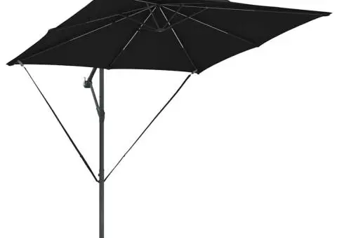 Parasol banana cu brațe cu blocare Negru 249 x 249 x 250 cm - 4/5