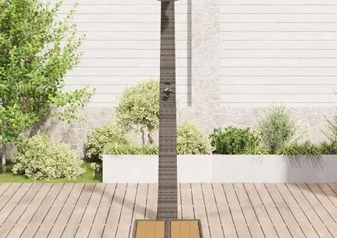 Duș de grădină Gri 60x80x214 cm Rășină Poly - 3/5