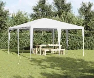 vidaXL Cort de petrecere alb 4x4 m PE