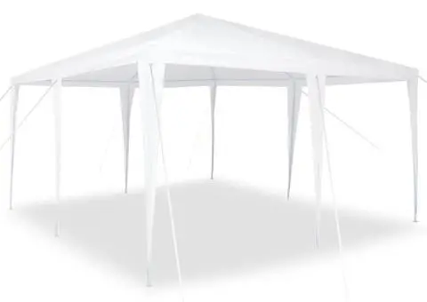 Cort de petrecere alb 4x4 m PE - 3/5