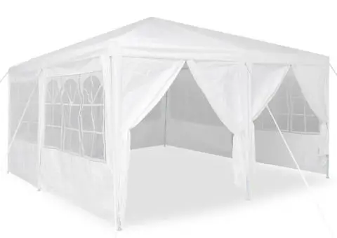 Tenda de petrecere , albă, cu 8 pereți laterali, 4x4 m din PE - 3/5