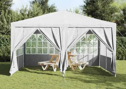 Tenda de petrecere , albă, cu 8 pereți laterali, 4x4 m din PE - 4/5