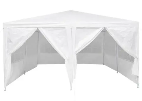 Tenda de petrecere , albă, cu 8 pereți laterali, 4x4 m din PE - 5/5