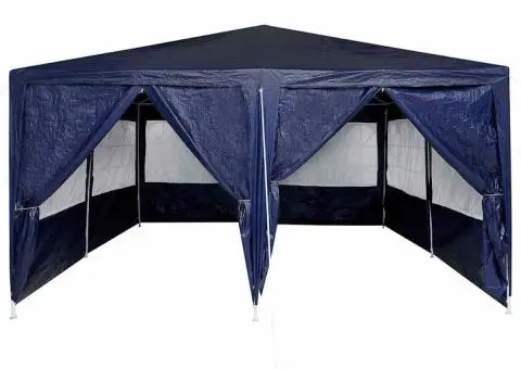 Cort de petrecere cu 8 pereți laterali, albastru, 4x4 m, PE - 5/5