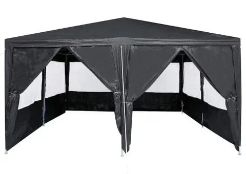 Cort de petrecere cu 8 panouri laterale, Antracit 4x4 m PE - 5/5