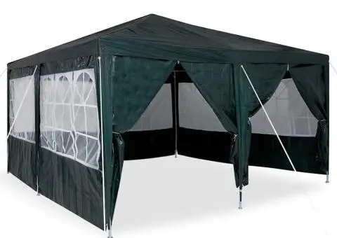 Cort de petrecere cu 8 pereți verzi 4x4 m PE - 3/5