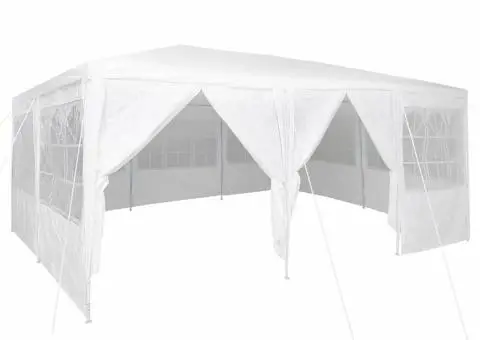 Cort de petrecere alb cu 10 pereți laterali, 6x4 m PE - 2/5