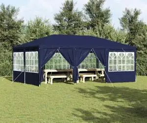 vidaXL Cort de Petrecere cu 10 Pereți Albastri 6x4 m PE