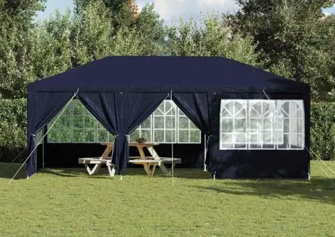 Cort de Petrecere cu 10 Pereți Albastri 6x4 m PE - 4/5