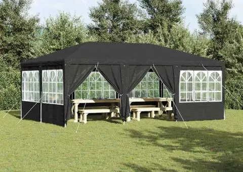 Cort de Petrecere cu 10 Perete Antracit 6x4 m PE - 1/5