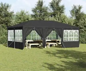 vidaXL Cort de Petrecere cu 10 Perete Antracit 6x4 m PE