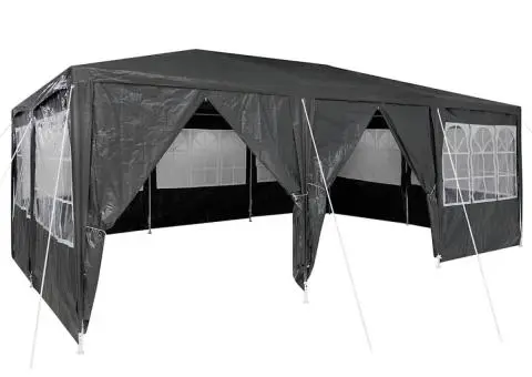 Cort de Petrecere cu 10 Perete Antracit 6x4 m PE - 2/5