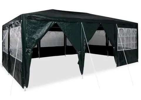Cort de petrecere cu 10 pereți verzi, 6x4 m, PE - 3/5