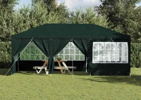 Cort de petrecere cu 10 pereți verzi, 6x4 m, PE - 4/5