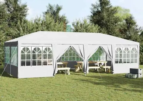 Cort de petrecere , 12 pereți laterali, alb, 8 x 4 m - 1/5