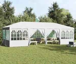 vidaXL Cort de petrecere , 12 pereți laterali, alb, 8 x 4 m