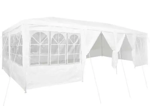 Cort de petrecere , 12 pereți laterali, alb, 8 x 4 m - 2/5