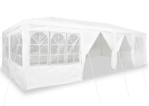 Cort de petrecere , 12 pereți laterali, alb, 8 x 4 m - 3/5