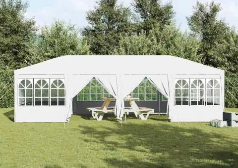 Cort de petrecere , 12 pereți laterali, alb, 8 x 4 m - 4/5