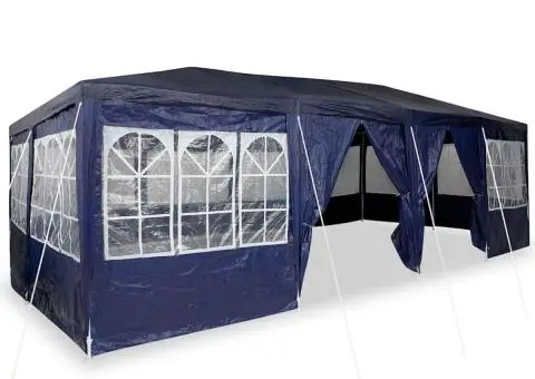 Cort de Petrecere cu 12 Panouri Albastre 8x4 m PE - 3/5