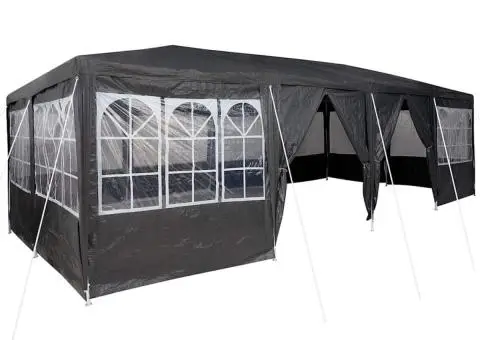 Cort de petrecere cu 12 perdele antracit 8x4 m PE - 2/5