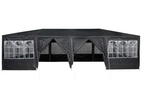 Cort de petrecere cu 12 perdele antracit 8x4 m PE - 5/5