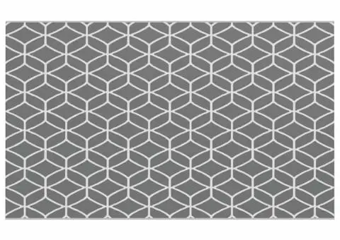 Covor Exterior ARAKIL Gri și alb Poliester 300 x 500 cm Portabil - 2/5