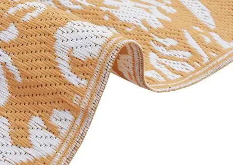 Covor exterior ARAKIL Portocaliu și alb Poliester 300 x 400 cm - 4/5