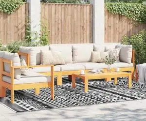 vidaXL Covor exterior ARAKIL Alb și negru Țesătură, Poliester Mari Model