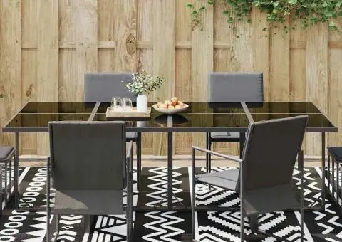 Covor Exterior ARAKIL Negru Alb Polipropilenă 300 x 400 cm Model - 3/5