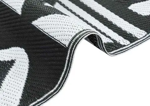 Covor Exterior ARAKIL Negru Alb Polipropilenă 300 x 400 cm Model - 4/5
