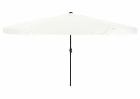 Umbrela de grădină cu lumini LED 395x245 cm, alb nisipos - 1/5
