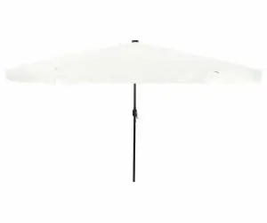 vidaXL Umbrela de grădină cu lumini LED 395x245 cm, alb nisipos