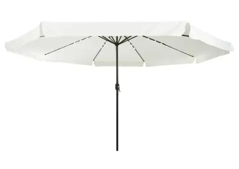 Umbrela de grădină cu lumini LED 395x245 cm, alb nisipos - 3/5