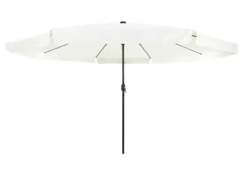 Umbrela de grădină cu lumini LED 395x245 cm, alb nisipos - 4/5