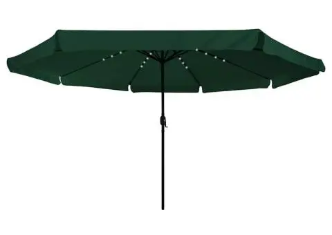Umbrela de Grădină cu LED-uri, 395 cm x 245 cm, Verde - 2/5