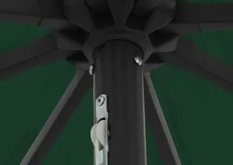 Umbrela de Grădină cu LED-uri, 395 cm x 245 cm, Verde - 4/5