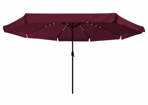 Umbrela de Grădină cu Lumini LED 395x245 cm Roșu Bordeaux - 3/5