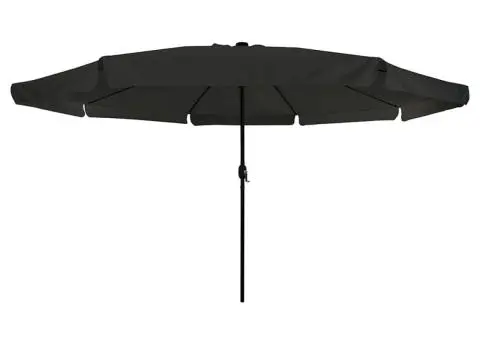 Umbrelă de grădină cu lumini LED, ø395x245 cm, Negru. - 4/5