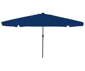 vidaXL Umbrela de grădină cu LED-uri Ø395 x 245 cm, albastru azur