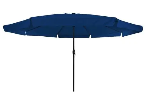Umbrela de grădină cu LED-uri Ø395 x 245 cm, albastru azur - 4/5
