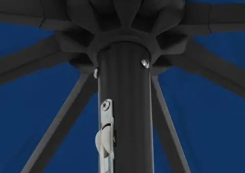 Umbrela de grădină cu LED-uri Ø395 x 245 cm, albastru azur - 5/5