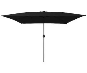 vidaXL Umbrelă de grădină pătrată 295x245 cm Neagră
