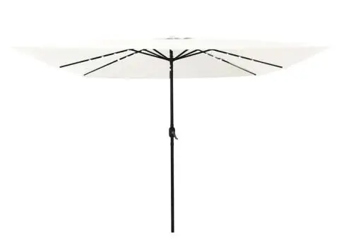 Umbra de grădină pătrată cu LED-uri, 295 x 245 cm, bej alb - 3/5