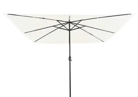 Umbra de grădină pătrată cu LED-uri, 295 x 245 cm, bej alb - 4/5