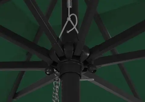 Umbrelă pătrată pentru grădină cu lumini LED 295x245 cm, Verde - 5/5